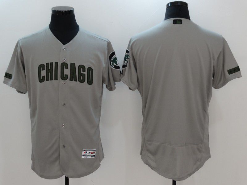 2017 MLB Chicago Cubs Blank Grey Elite Commemorative Edition Jerseys